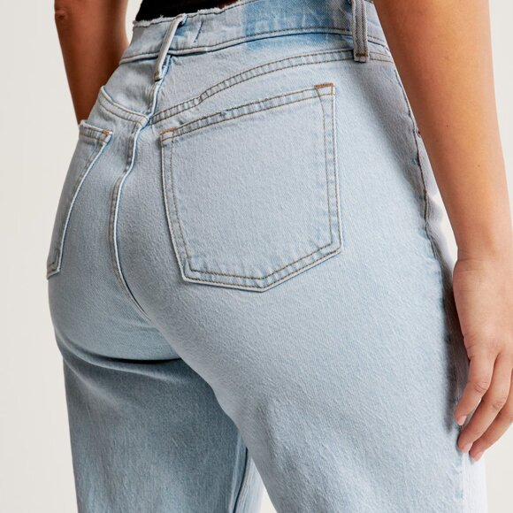 Abercrombie & Fitch Curve Love Mid Rise 90s Straight Jean - 29L Light (NWT!) - Picture 5 of 9